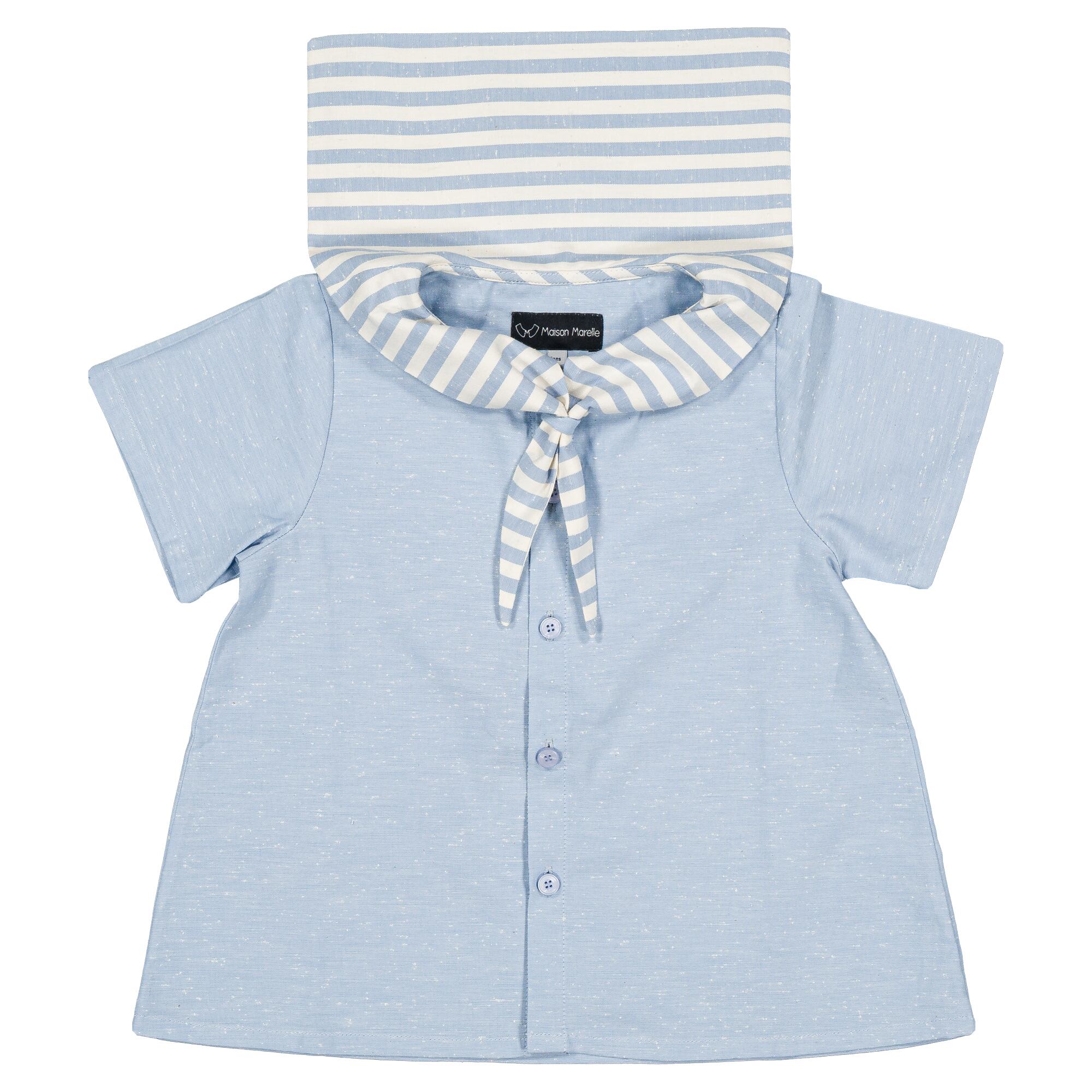 予約【Maison Marelle】Shirt MONGE - blue sky / 12M~5Y / 6月上旬以降入荷