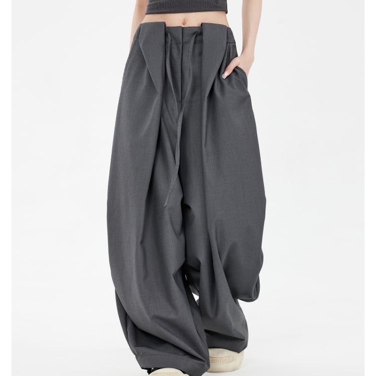 ワイドスラックスとろみ感のリラックスパンツ R01560