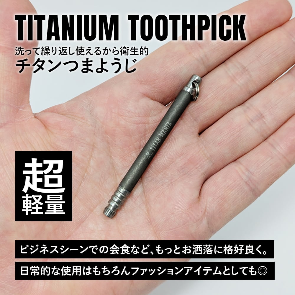 つまようじ 爪楊枝 チタン製 携帯用 便利 おしゃれ 軽量 防水 フルーツ