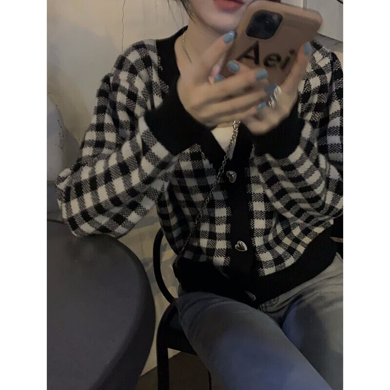 スタンダードセーター ニット オータムスタイルルーズショートトップス レトロ 秋物 ガールズファッション23755509996