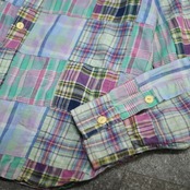 patchwork plain weave cotton shirt