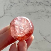 ヒマラヤレッドクォーツA＊ヘマタイトインクォーツ＊スフィア＊マニカラン水晶＊天然石インテリア＊パワーストーン＊置き物