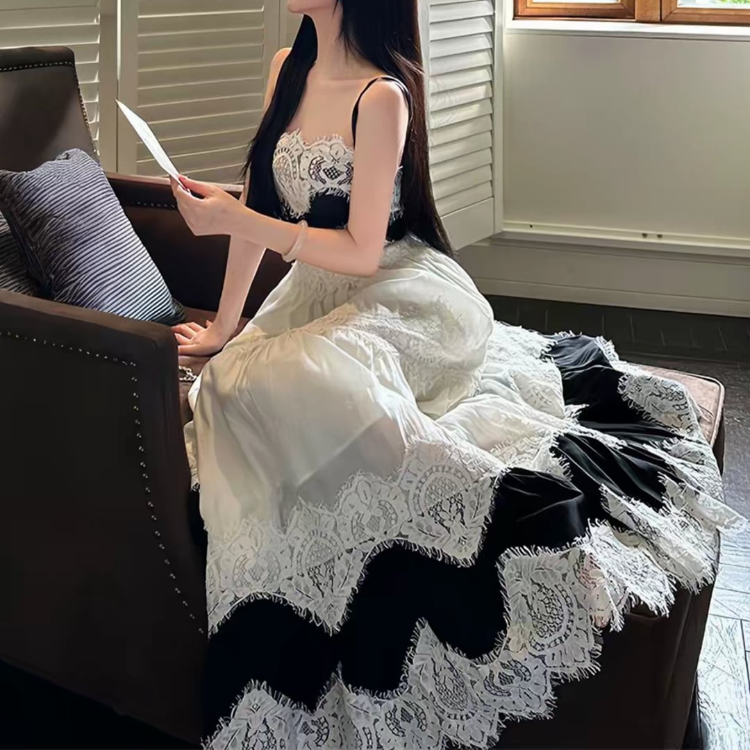 Lace-frill dress 2610173