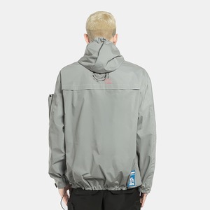 SALE 送料無料【HIPANDA ハイパンダ】メンズ ブルゾン MEN'S REFLECTIVE MATERIAL HOODED BLOUSON / GRAY