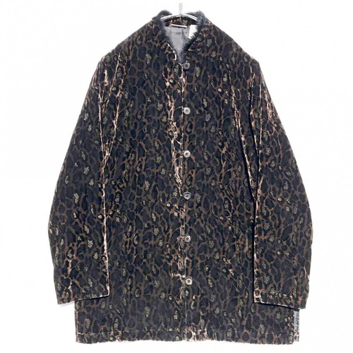 [WHITE STAG] Vintage Leopard Velvet Stand Collar Shirt [1990s-] Vintage Leopard Velvet Shirt