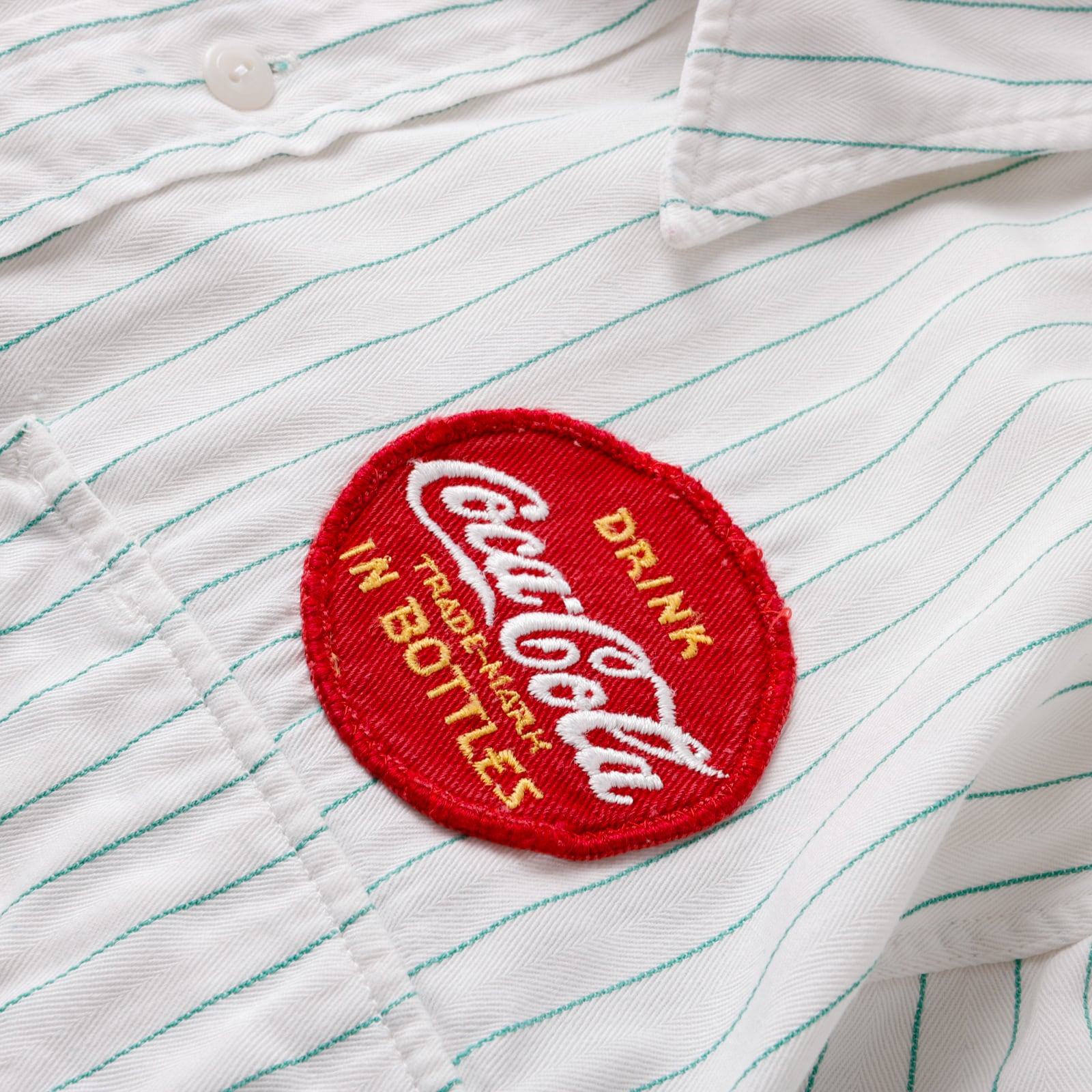 逸品】50s Coca-Cola special vintage work cotton stripe white made