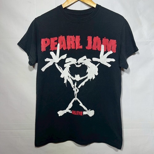 00s Pearl Jam バンド Tシャツ パール・ジャム ヴィンテージ M相当 ブラック 半袖 コットン アメリカ グランジ プリント シングル 90s