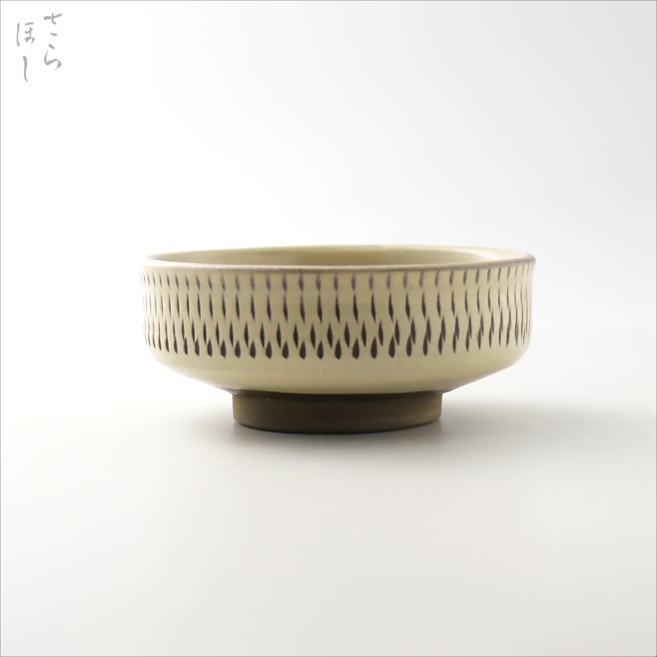 小鹿田焼 小袋窯 4寸切立皿 (深) 内外飛びかんな 白 直径約11.7cm 陶器