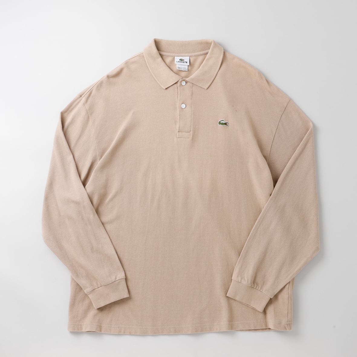 美品】Vintage LACOSTE made in France long sleeve polo shirt beige