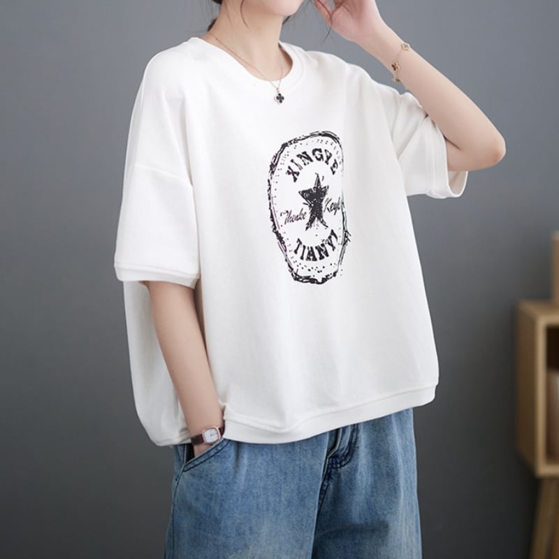 ヴィンテージ風スターデザインTシャツ(4色)11036