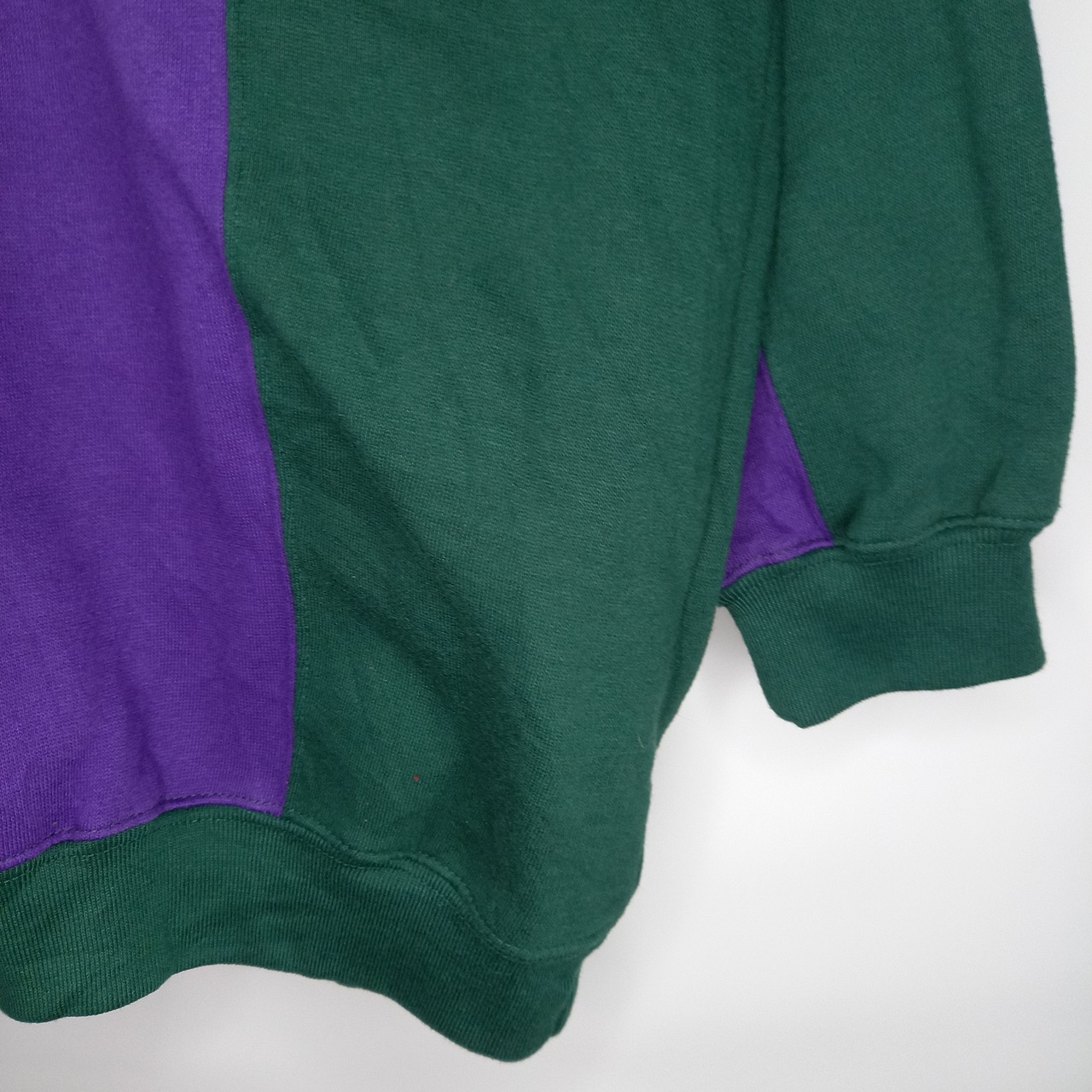 PACER　ポロスウェット　トレーナー　ストライプ　グリーン　パープル　M