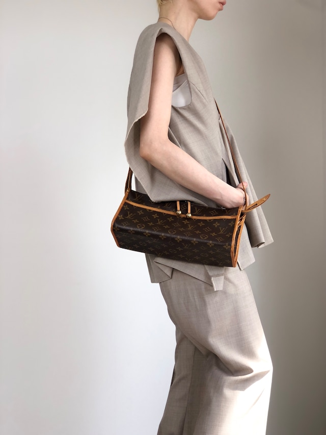 LOUIS VUITTON ルイヴィトン ポパンクール モノグラム ショルダーバッグ ブラウン PVC レザー M40009 vintage ヴィンテージ オールド ebiiea