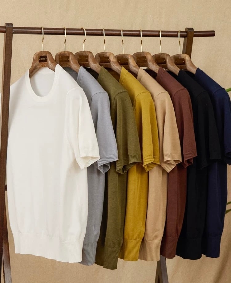 クルーネックニットTシャツ | Wide Range