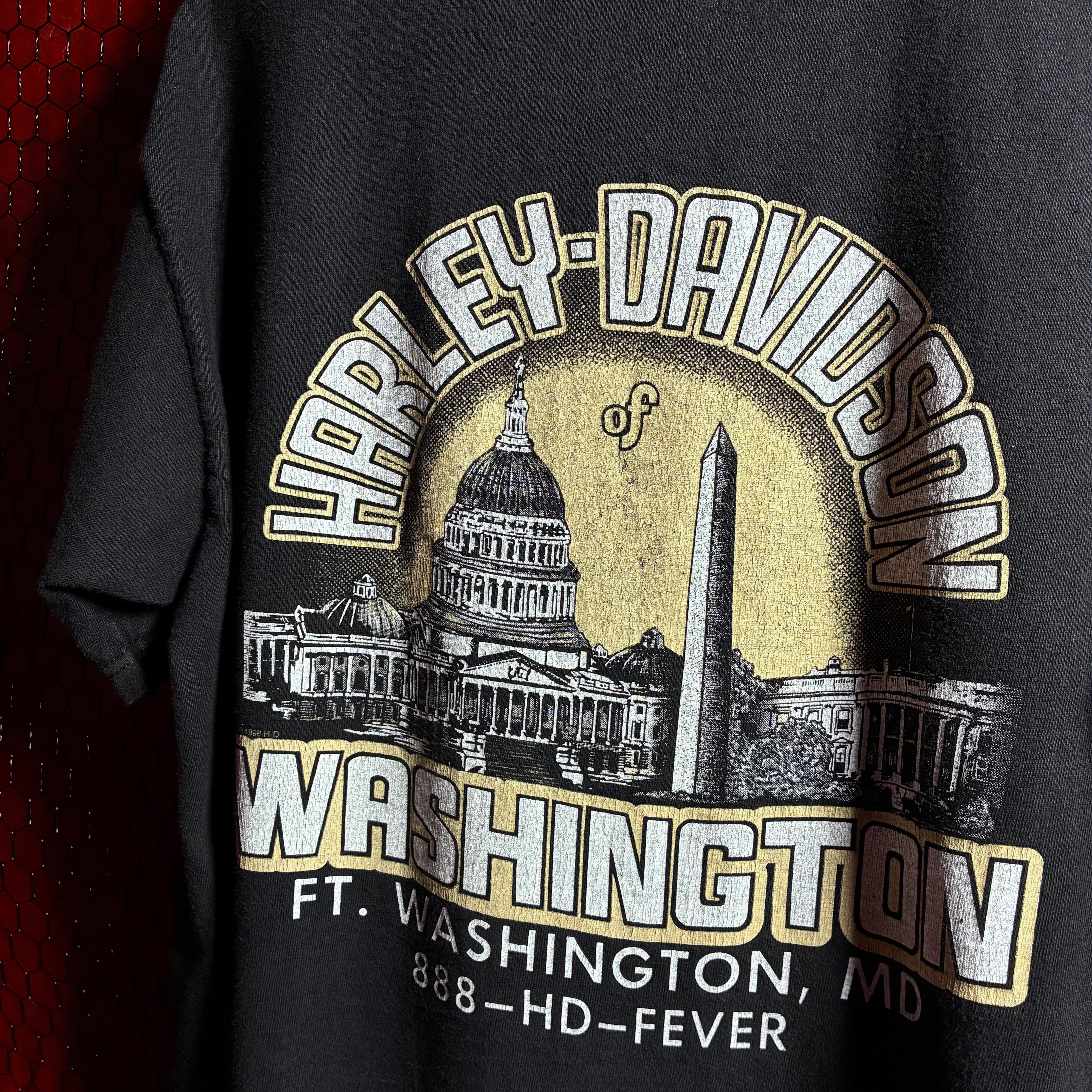 90s USA製 HARLEY-DAVIDSON WASHINGTON Tシャツ M ヴィンテージ