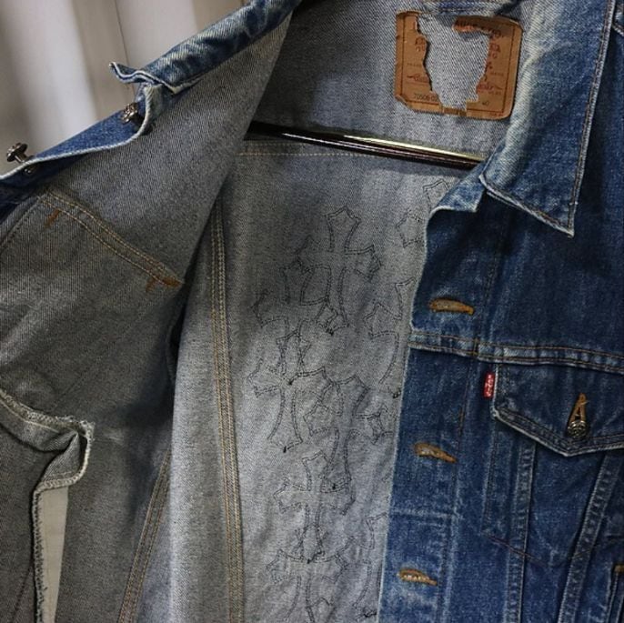 CHROME HEARTS クロムハーツリーバイス クロスパッチ フローラルボタン