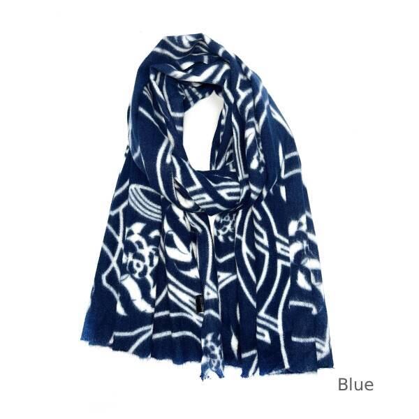 抽象柄プリントストール 大判ストール ユニセックス 3色展開 ビス