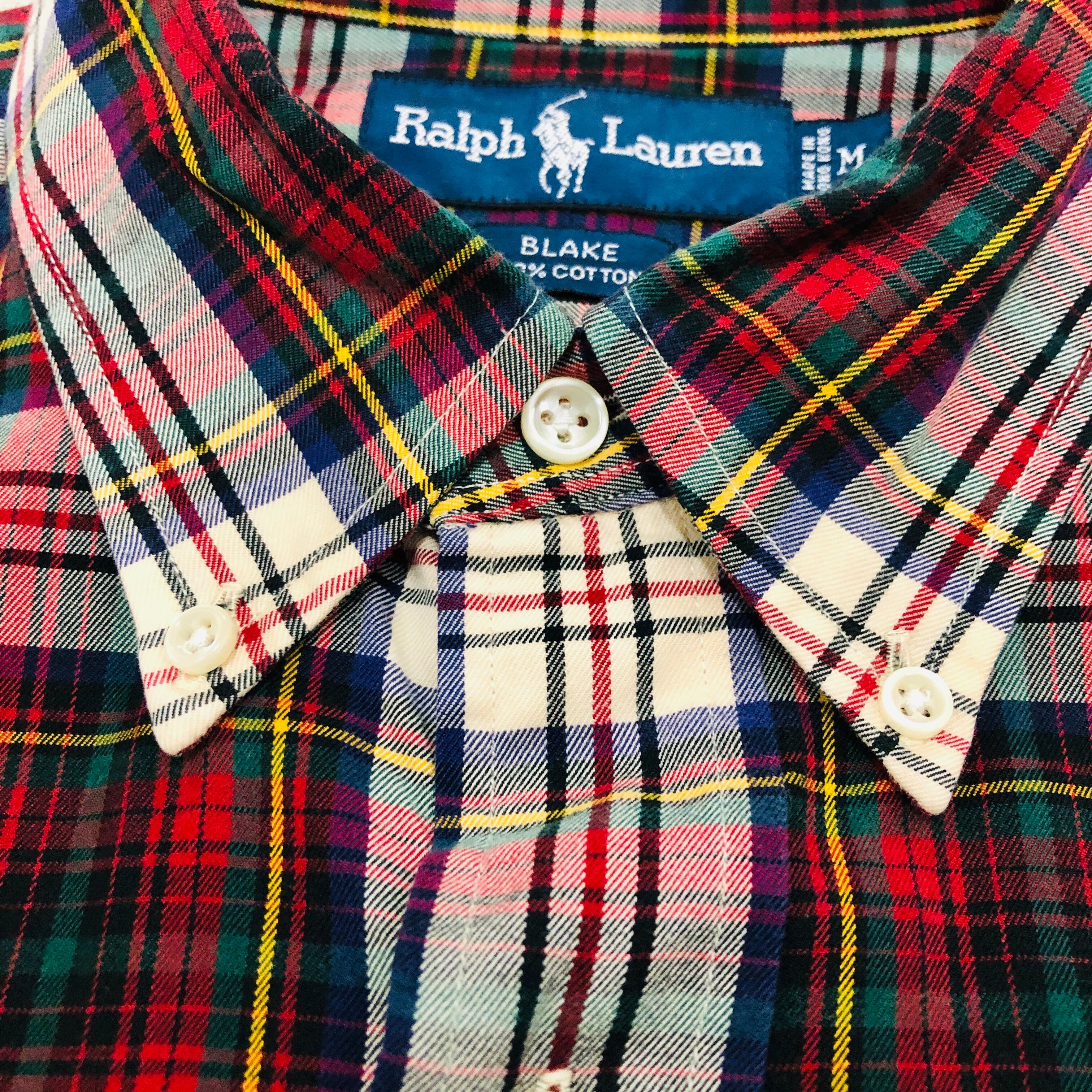 90～00 POLO RALPH LAUREN/Check BD L/S Shirt/BLAKE/M/香港製