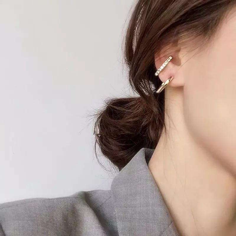 Imber フープピアス＆イヤーカフ セット GU公式 | ビジューフープピアス&イヤーカフセット