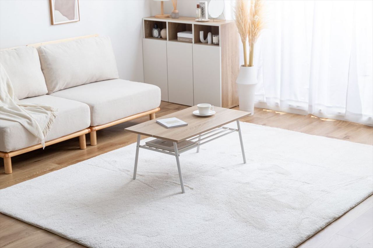 【幅80cm】Rio 棚付きセンターテーブル