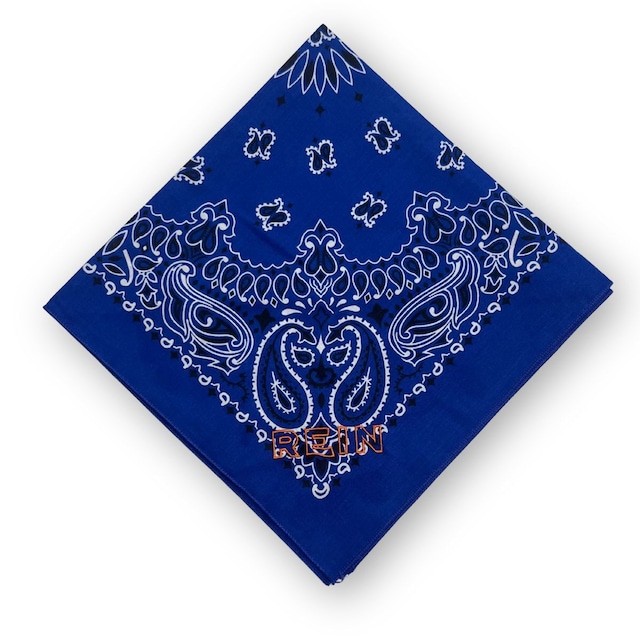 ＜REIN＞ Embroidered Bandana エンブロイダリー バンダナ(Royal blue)