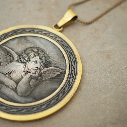 【FRENCH ANTIQUE】ANGEL PLATE NECKLACE