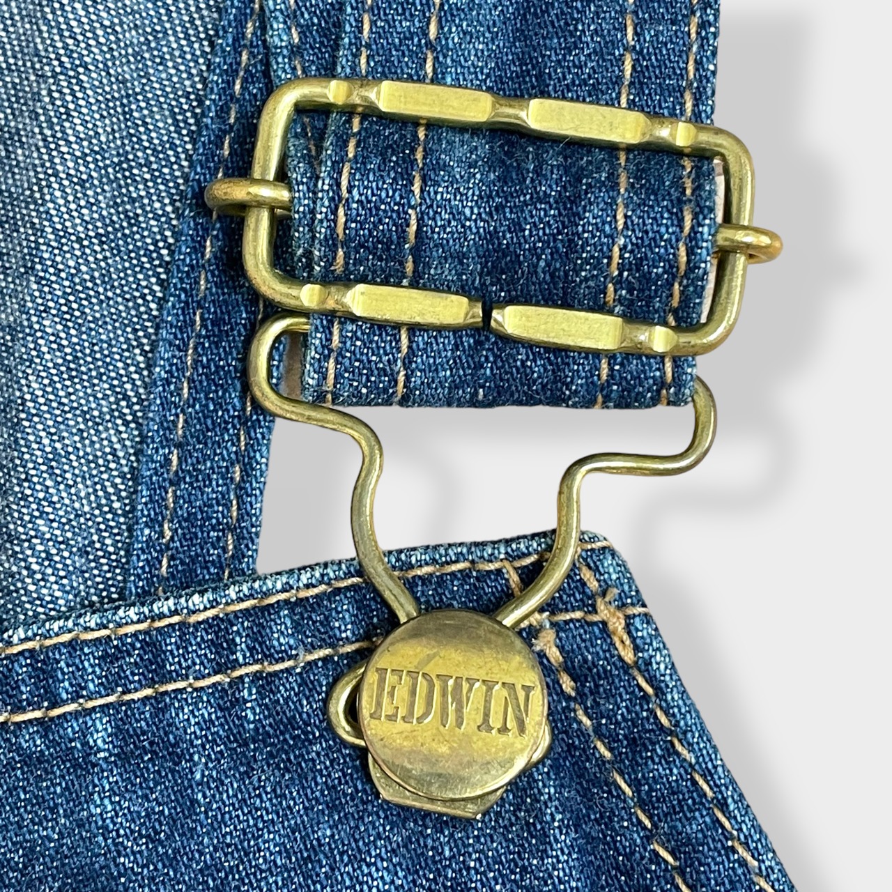 【EDWIN】80s 90s オーバーオール サロペット つなぎ オールインワン デニム ジーンズ SCOVILL LARGE 濃紺 エドウィン US古着