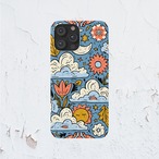 受注生産 iPhoneケース 雲と花の幻想的な民芸風景｜花モチーフ PSYF013D
