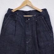 SAGE DE CRET   9/10 Length One -tuck Wide Pants "Linen Denim"