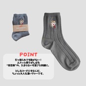 【拒否柴】しばのしるし　刺繍靴下　女性用