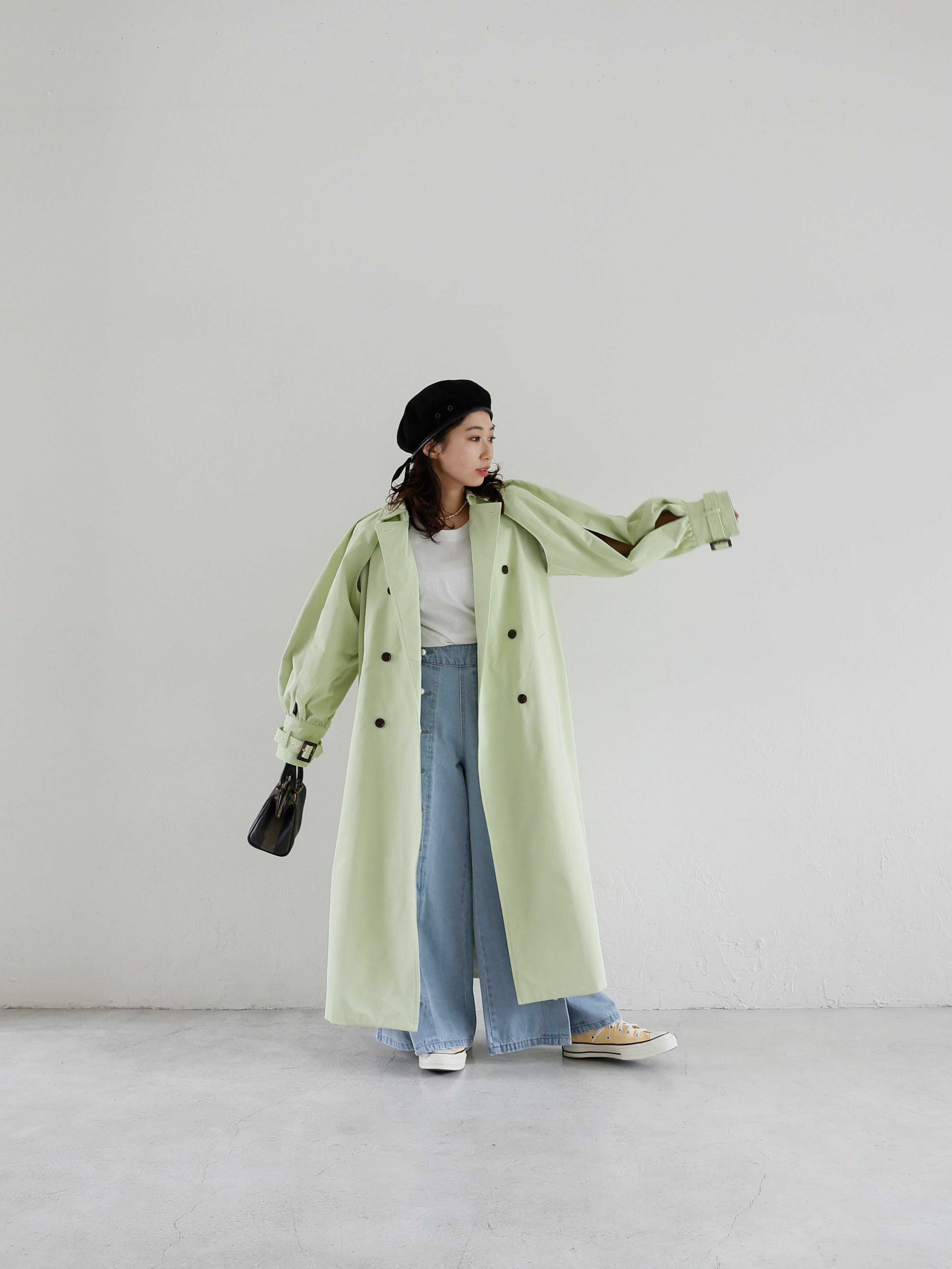 2way balloon sleeve long trench coat（melon） | Katrin TOKYO