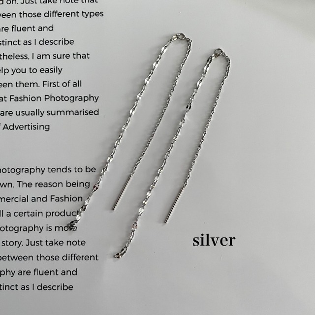 【pierce】316L 《ペタル》チェーンロングピアス/金属アレルギー対応