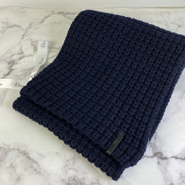 【最終処分SALE】 Dior ディオールタグ付き マフラー ブルー A-6517
