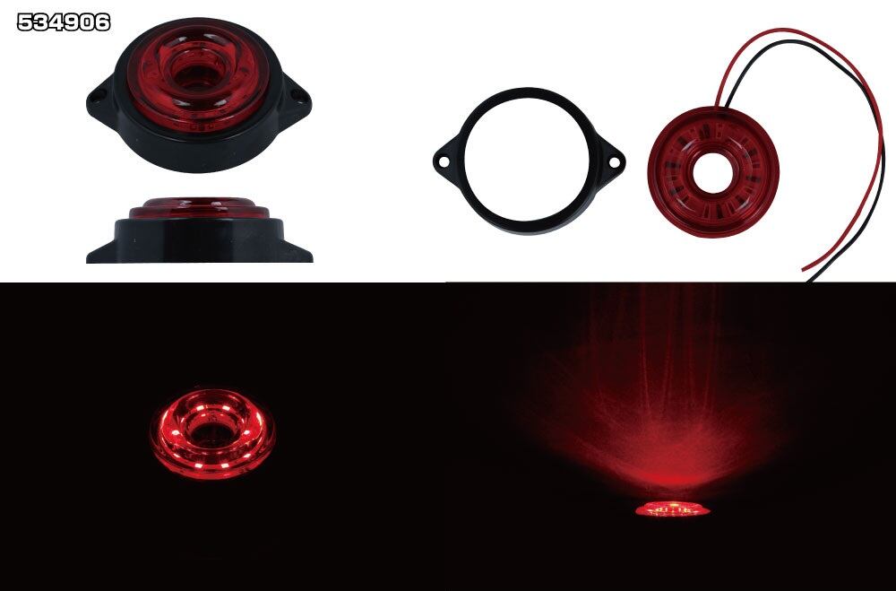 JET INOUE ジェットイノウエ 534906 LEDサイドマーカーランプ 丸型 レッド DC24V | toraboon