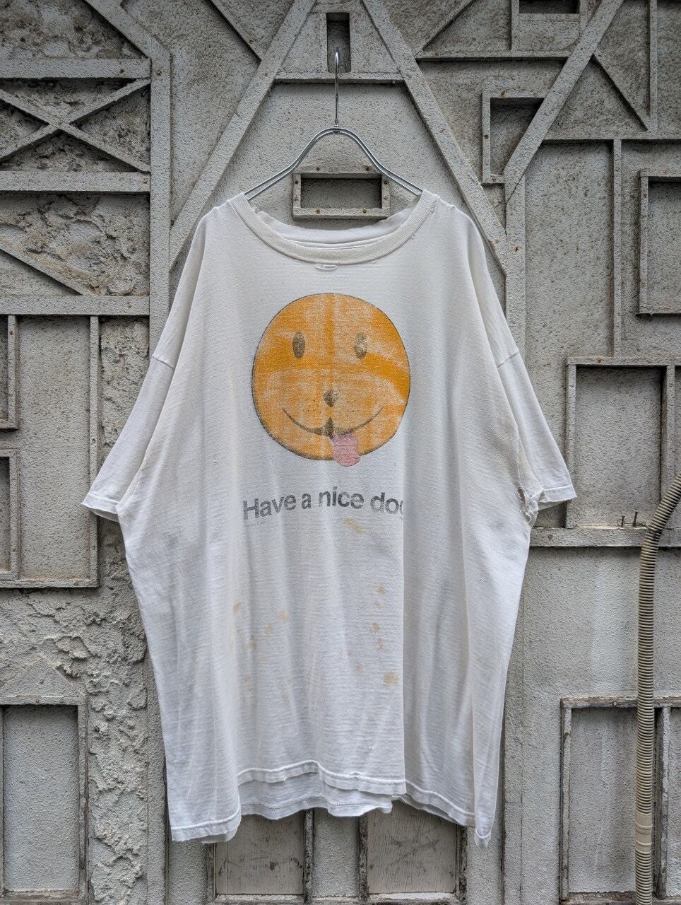 "HAVE A NICE DOG" print tee / made in USA