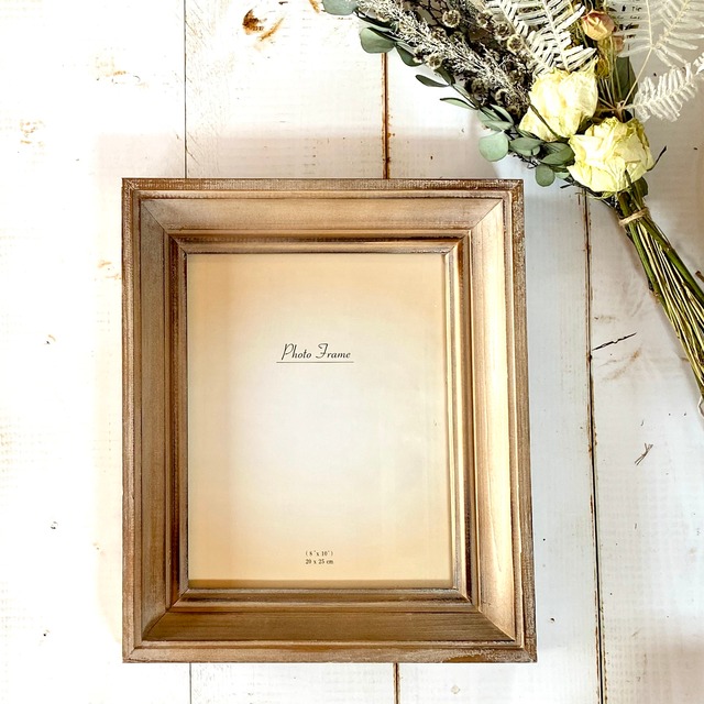 クラシカルな雰囲気の木製フォトフレーム Lサイズ