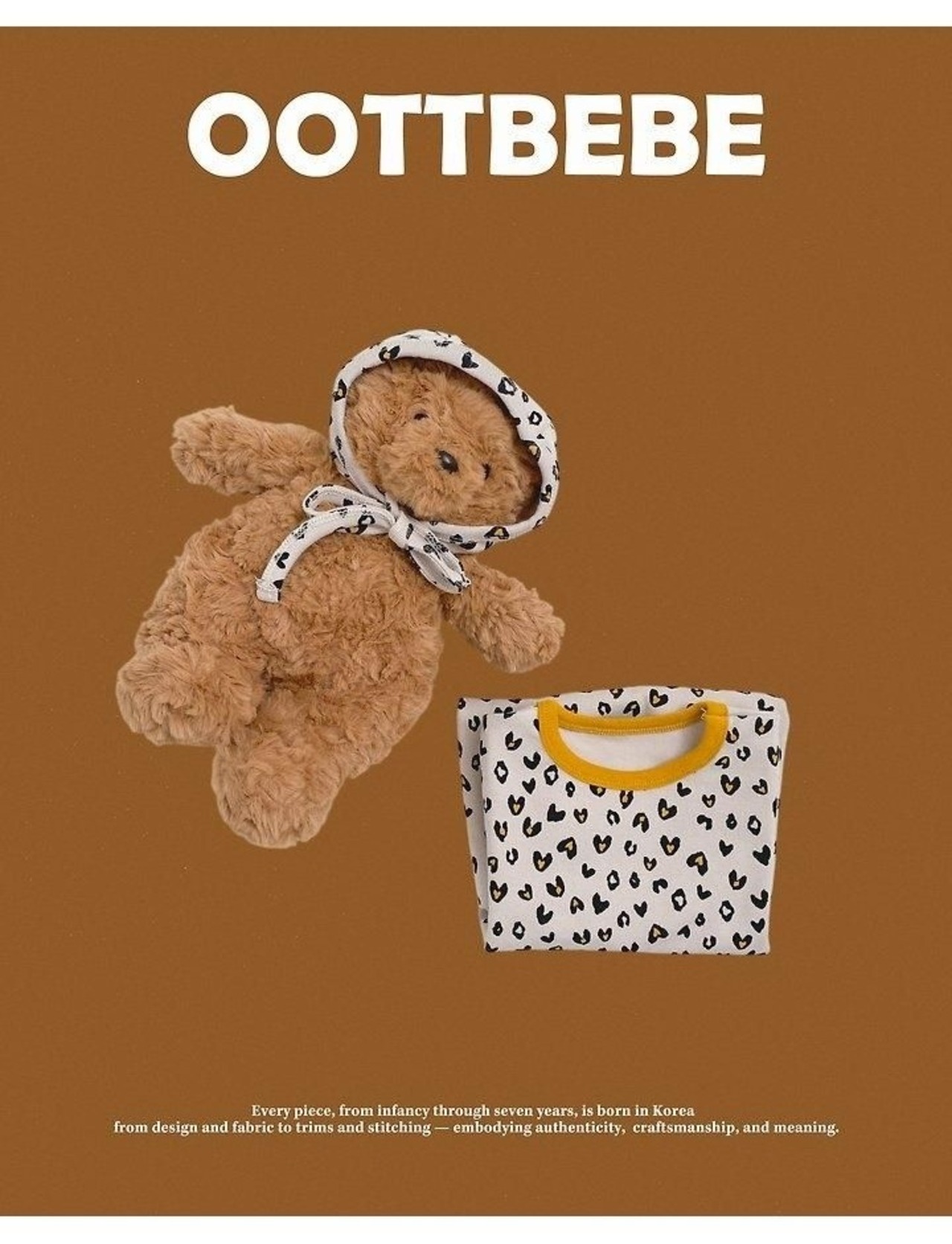 韓国子供服 / 26winter / oottbebe / ハートレオパードベビースーツ(ボンネットセット) / ベビー / 冬服 *S~M*
