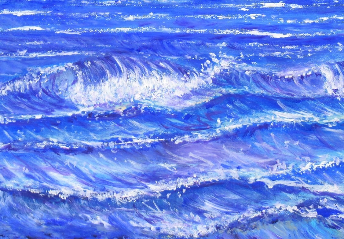 海 絵画（01）sea アクリル画 8号 ocean F8 KIYOKAWA AIMI【絵画 送料