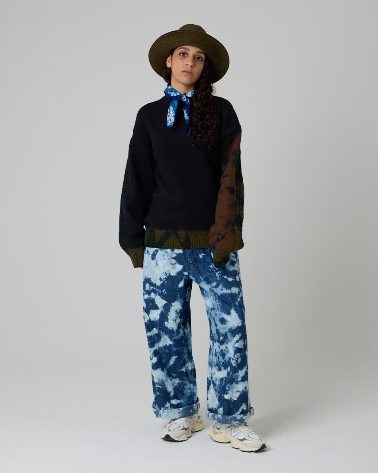 【数量限定販売】藍染めタイダイウールニット Maron