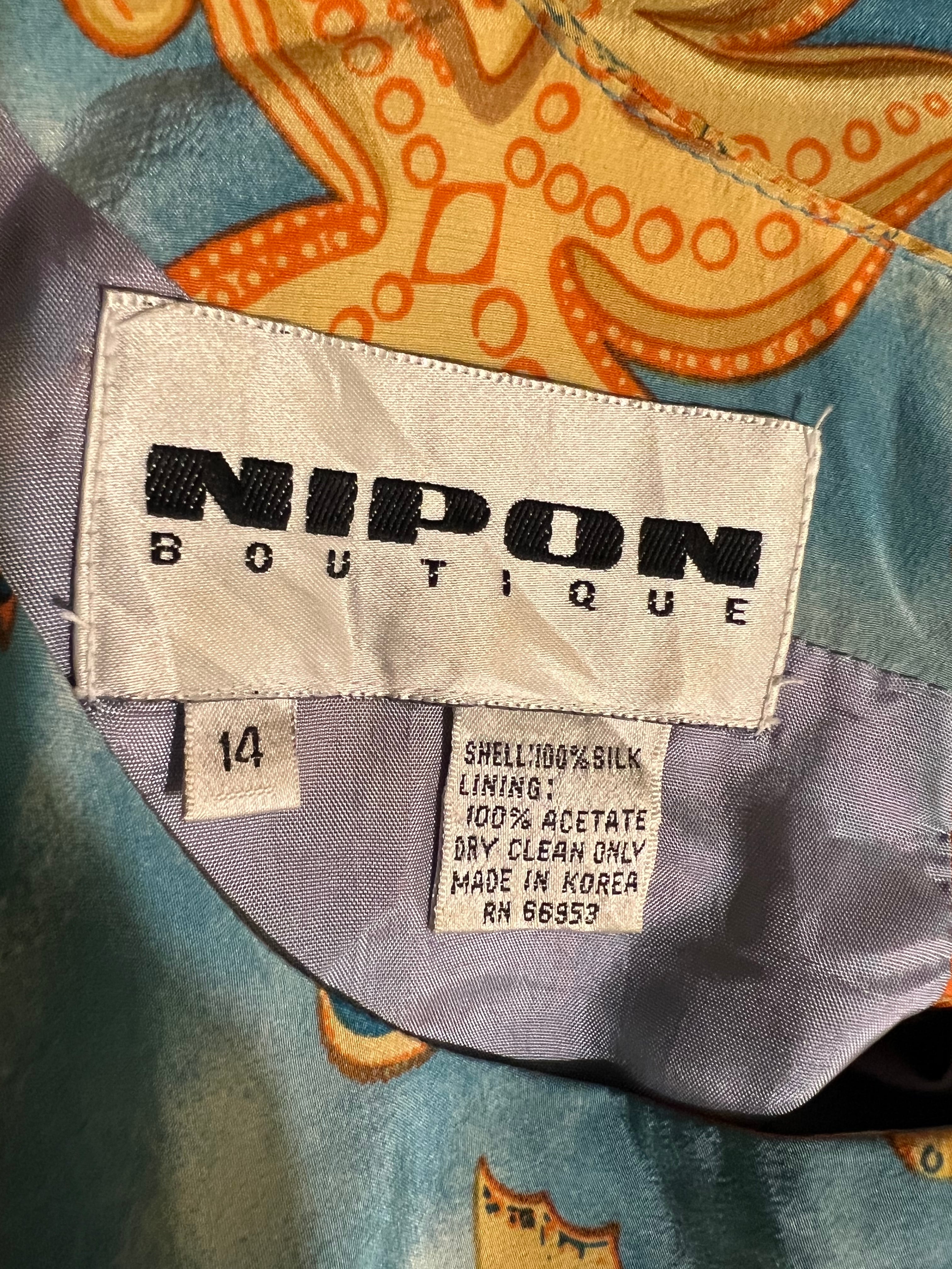 80s skyblue × shell silk dress ( ヴィンテージ スカイブルー 貝柄