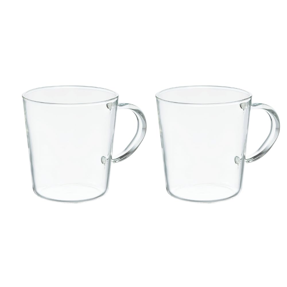 【数量限り】HARIO(ハリオ) ストレートマグ 2個セット 300ml コーヒー ティー グラス 電子レンジ・食洗器OK 耐熱ガラス 日本製 SRM-1824