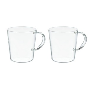 【数量限り】HARIO(ハリオ) ストレートマグ 2個セット 300ml コーヒー ティー グラス 電子レンジ・食洗器OK 耐熱ガラス 日本製 SRM-1824