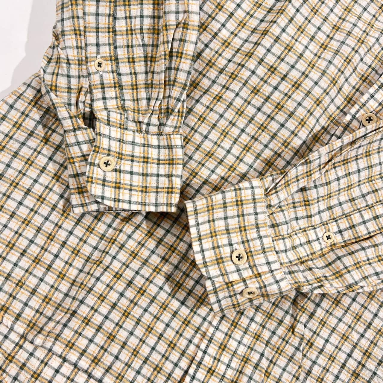 Crocodile クロコダイル チェック柄 BD ボタンダウン 長袖シャツ M /イエロー系 メンズ