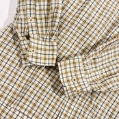 Crocodile クロコダイル チェック柄 BD ボタンダウン 長袖シャツ M /イエロー系 メンズ