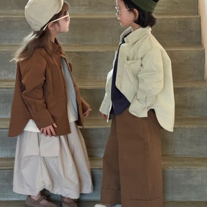 秋ロールカラー簡素シャツアウター2色