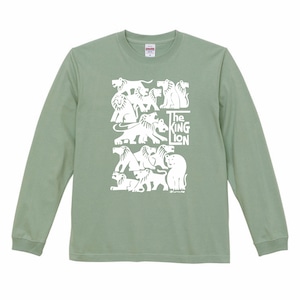 [予約] ロングTシャツ -スモーキーグリーン x ホワイト(Front Only)
