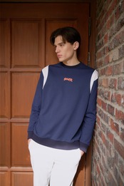 GOXO ゴーエックスオー フックスライスショルダーメッシュマンツーマン ブルー