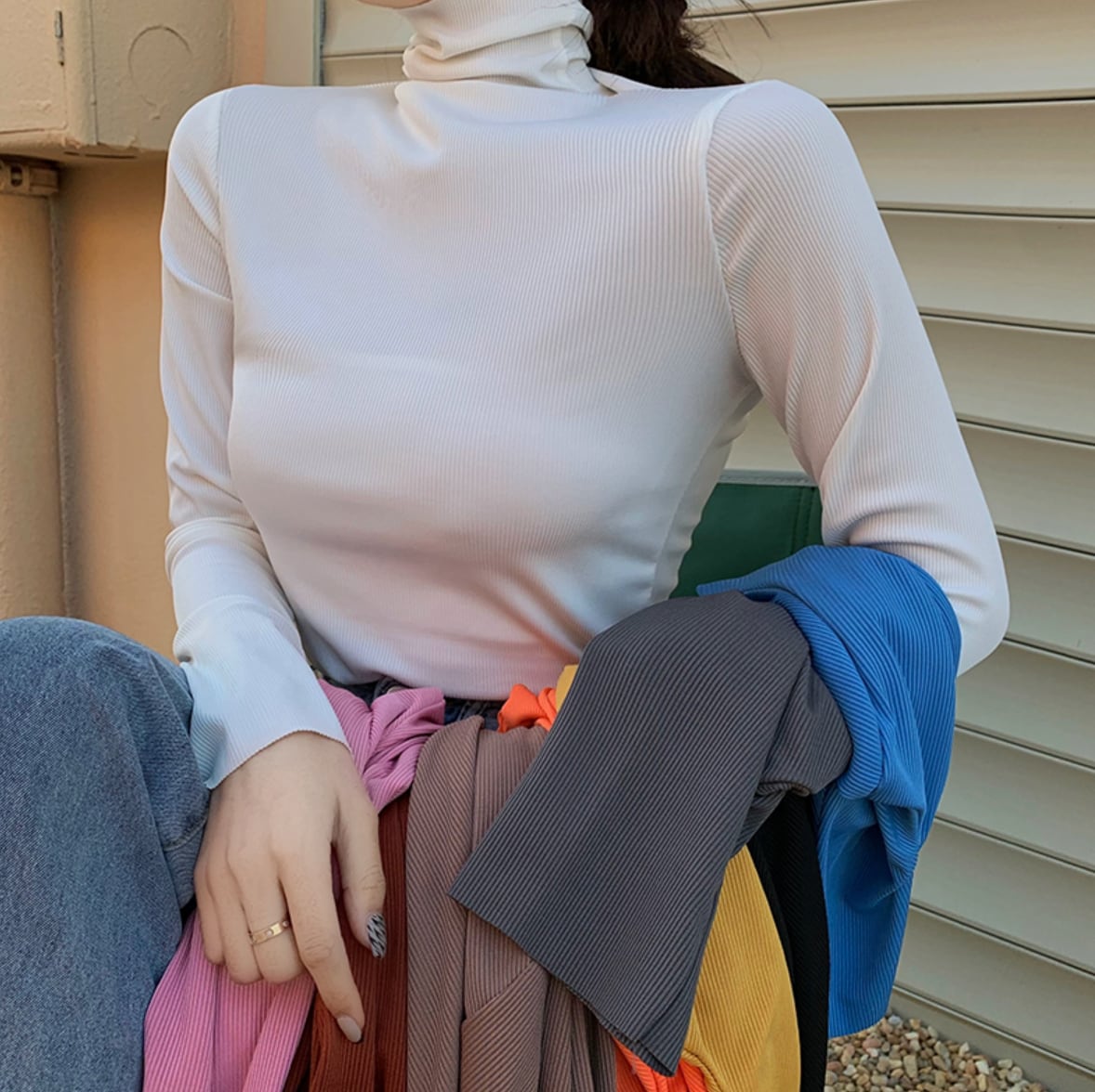 4color spring turtleneck tops_LN0888