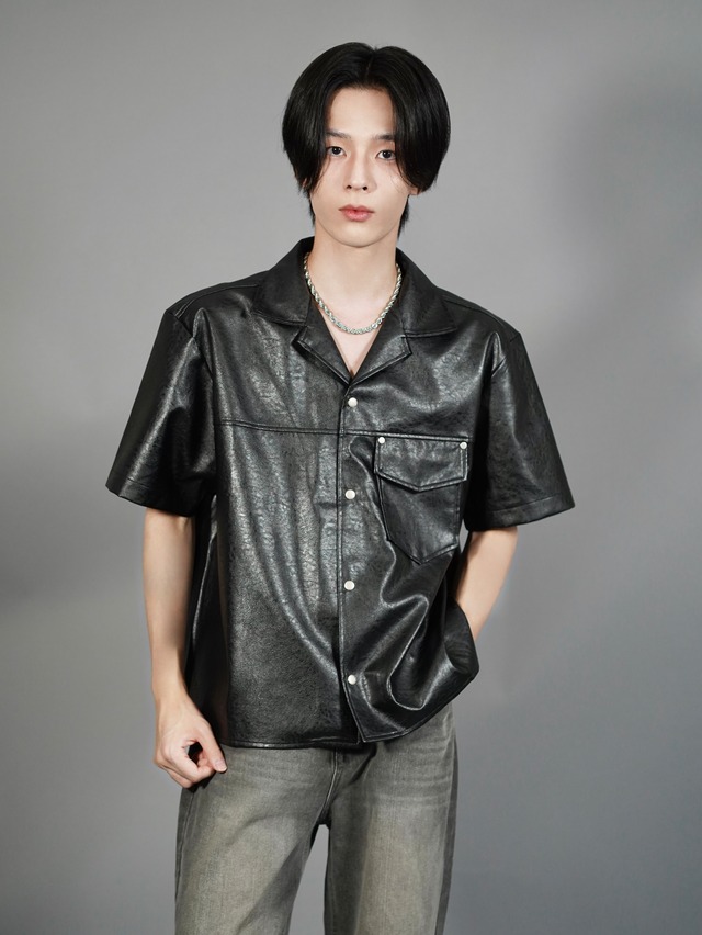【ALUDE SELECT】Rogue pu leather shirt