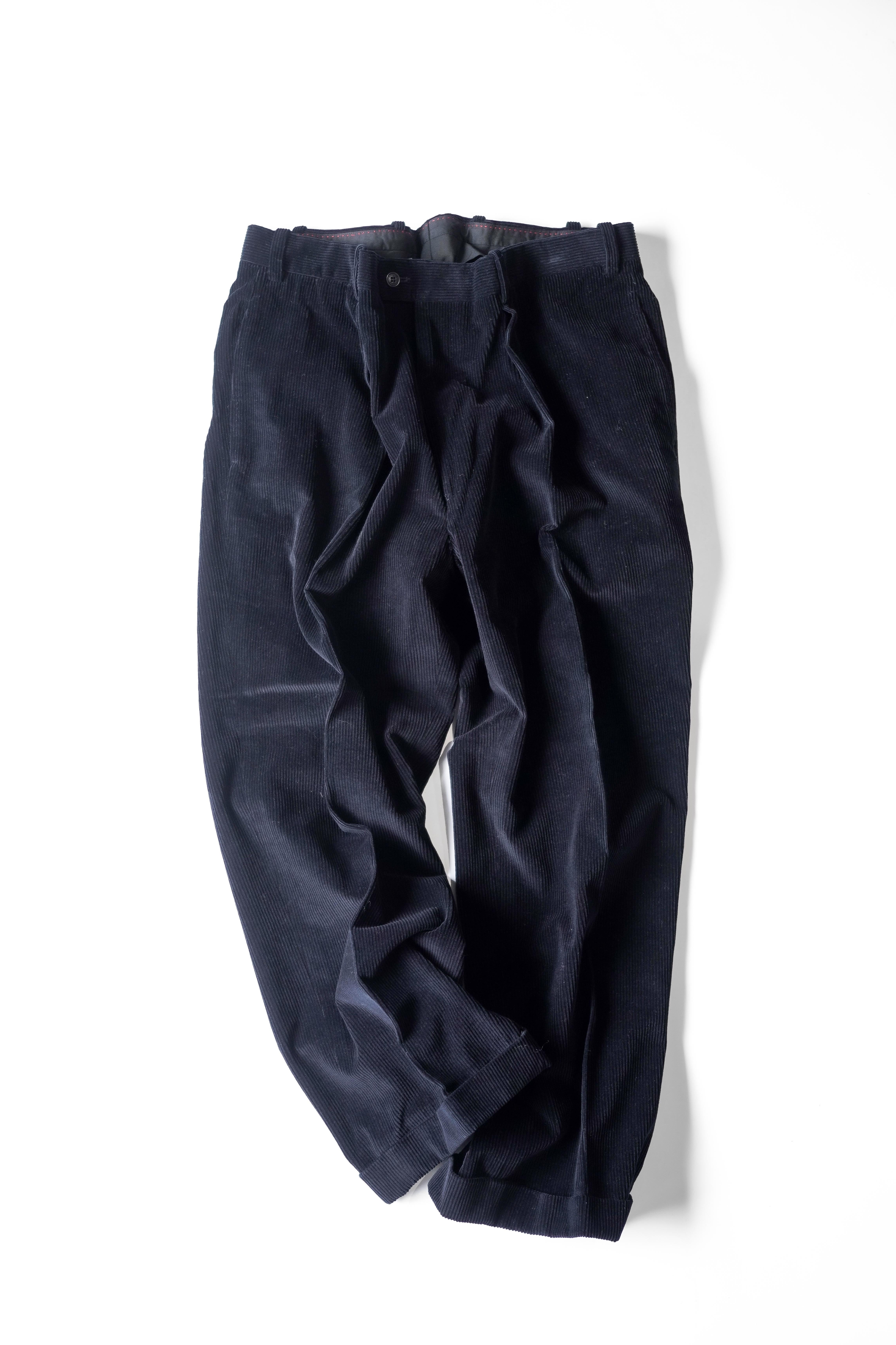 90's “ARNYS PARIS” Cotton-Cashmere Black Corduroy Trousers Made in