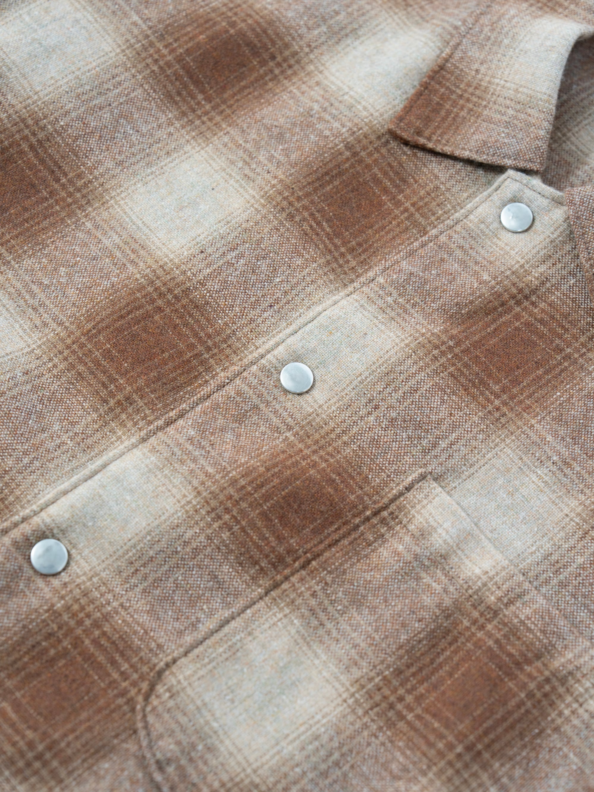 Ombre Check Shirt Jacket (beige×brown) | OVY